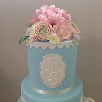 Wedgwood blue wedding cake