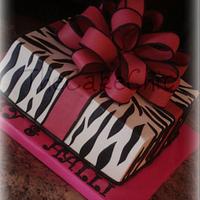 Zebra Present Cake