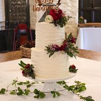 2 tier buttercream wedding cake.