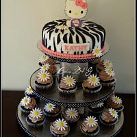 Hello Kitty Zebra Print Cake