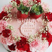 Carnation Strawberry Cake