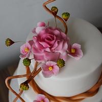 Simple cake with flowers