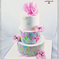 watercolor wedding cake 