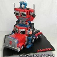 Optimus Prime Transformer Cake