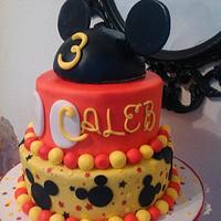 Mickey themed 3rd birthday cake 