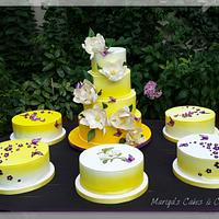 Ombre magnolia wedding cake