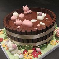 Pigs & Rabbits In Mud