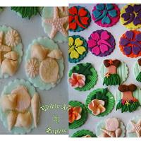 Hawaiian Inspired cup cake toppers
