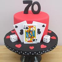 70th Birthday Playing Cards Cake