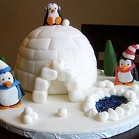 Penguin Family Birthday Cake