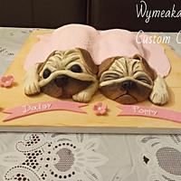 Twin Pug Puppy Cake