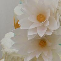 Rustic cake with Wafer Paper Flowers