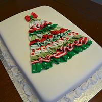 Ruffle Christmas Tree Cake