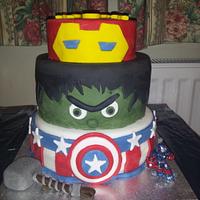 Son's 5th birthday, my 1st tiered cake