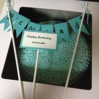 Teal Ombre Ruffle 'Be Kind' Cake