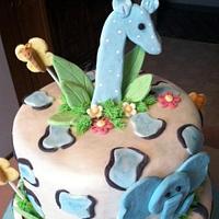 Safari Baby Shower Cake and Cupcakes