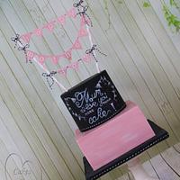 chalk board cake