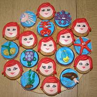 Little Mermaid and matching cupcakes