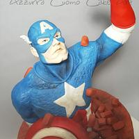 Captain  America  cake❤