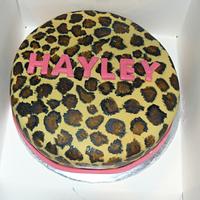 Hand painted leopard print cake. 
