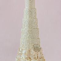 Elegant Modern Vintage wedding cake  