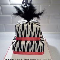 Zebra print cake