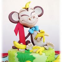 Happy monkey cake