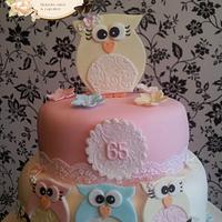 Owl 65th Birthday cake