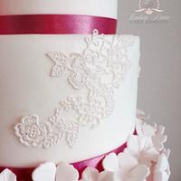 Pink Floral Lace Cake