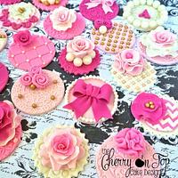 Vintage Tea Party Cupcake Toppers