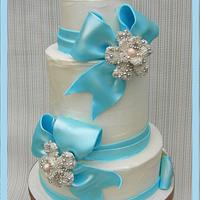 Rustic Tiffany Wedding cake