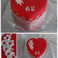 Wedding cake for a 65 year of marriage