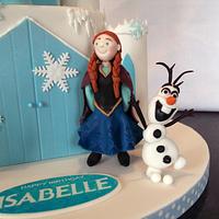 Frozen Castle Cake with hand made gumpaste Elsa, Anna, Olaf, Sven & Cristoff