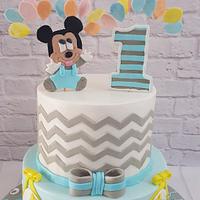 Mickey mouse 1st birthday boy cake