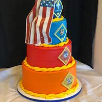 Boy Scouts of America Cake with Flexique Flag