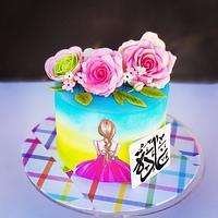 gumpaste roses cake