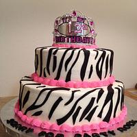 Zebra theme cake