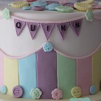 Pastel buttons Baptism cake 