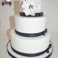 Black and White Polka Dot Wedding Cake