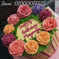 Buttercream floral birthday cake