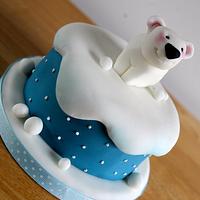 Cute mini Polar bear Christmas cakes