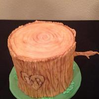 Tree stump cake