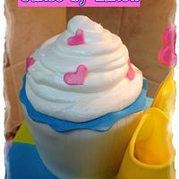 Gift Box & Cupcake Baby Shower Cake