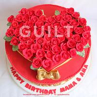 60 Red Roses Birthday Cake