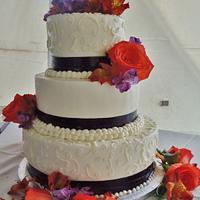 Vibrant Autumn wedding cake