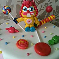 Moshi monster themed cake 