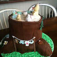 Woodland christening cake