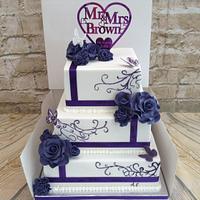 Lilac & White Wedding Cake
