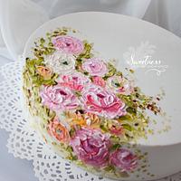 Palette Knife Painting with Royal Icing, Wafer-Paper Bouquet