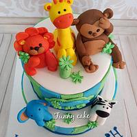Animals themed cake 